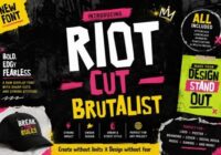 Riot Cut Brutalist Font - Featured Image