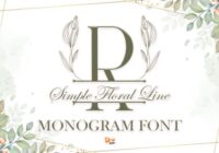 Simple Floral Line Monogram Font - Featured Image
