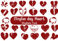 Singles Day Heart Font - Featured Image