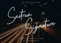 Snitrun Signature Font - Featured Image